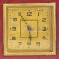 Adria biztosító társaság persely és óra egyben. Fém, jelzett, kopott, működik 12x10 cm