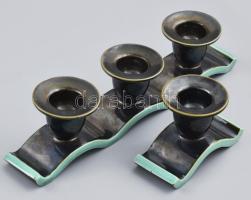 Zsolnay - Gádor István és Gorka Géza által tervezett asztali készlet. Háromágú és egyágú gyertyatart...