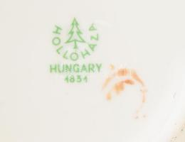 Hollóházi virágmintás váza, matricás, jelzéssel, hibátlan, m: 15 cm