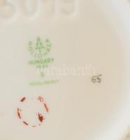 Hollóházi virágmintás váza, kézzel festett, jelzéssel, hibátlan, m: 25 cm