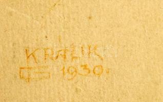 Králik Mária, működött Nagybányán a század elején.: Női portré. Akvarell, papír. Jelzett 1930. 25x19...