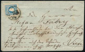 1859 15kr I. típus levélen / 15kr type I. on cover KASSA