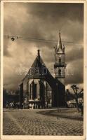 1940 Beszterce, Bistritz, Bistrita; Evangélikus templom / Lutheran church. photo (ragasztónyom / glue mark)