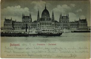 1898 (Vorläufer) Budapest V. Országház, Parlament, gőzhajó (EK)