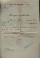 1919 Országos Lakásbiztosság Időleges mentesítés rekvirálás alól