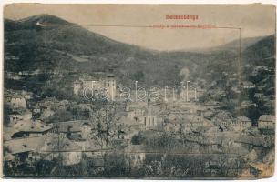 1912 Selmecbánya, Schemnitz, Banská Stiavnica; Látkép a paradicsom-heggyel. Grohmann kiadása 918. hiányos leporellólap / Paradajs. missing leporellocard (b)