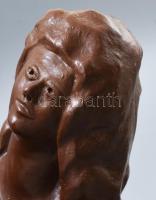 RJ? jelzéssel: Táncosok. Mázas, gipsszel bevont kerámia. Kis kopással, m: 32 cm