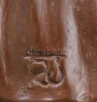 RJ? jelzéssel: Táncosok. Mázas, gipsszel bevont kerámia. Kis kopással, m: 32 cm