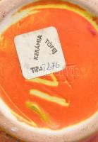 Tófej kétágú váza, jelzéssel, hibátlan, m: 14 cm