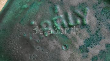 Király Károly: Retro asztaldísz, hibátlan, jelzett, 13x13x5 cm