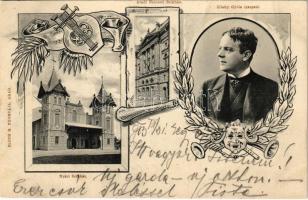 1903 Arad, Nyári színház, Nemzeti színház, Zilahy Gyula igazgató. Bloch H. kiadása / summer theatre, national theatre, theatre director. Art Nouveau, floral