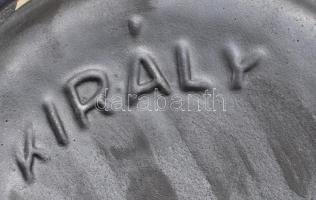 Király Károly: Retro asztaldísz, hibátlan, jelzett, d: 17,5 cm