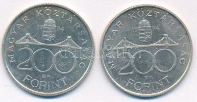 1994. 200Ft Ag "Deák" (2x) T:AU,XF 
Adamo F13.1