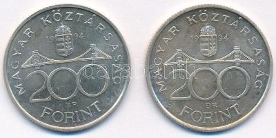1994. 200Ft Ag "Deák" (2x) T:AU,XF 
Adamo F13.1