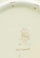 Limburg kézzel festett életkép mintás falitál, jelzéssel, hibátlan, d: 26,5 cm