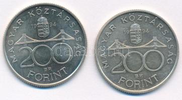 1994. 200Ft Ag "Deák" (2x) T:AU,XF 
Adamo F13.1