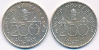 1993. 200Ft Ag "MNB" (2x) T:AU,XF 
Adamo F13