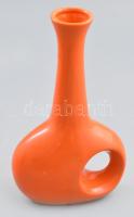 Narancssárga retro váza, hibátlan, m: 24 cm