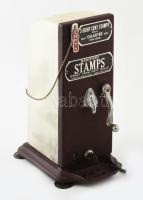 cca 1950 Shermack model 306 bélyegautomata. Működő, szép állapotban / Shermack stamp vending machine. Works well, with key 34 cm