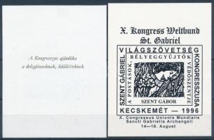 1996/DA17+FKA17 Szt. Gábriel világszövetség kongresszus emlékív pár (16.000) / souvenir sheet pair