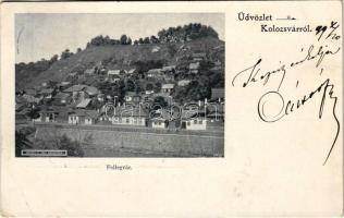 1899 (Vorläufer) Kolozsvár, Cluj; Fellegvár. Kováts P. fiai kiadása / Cetatea, riverside (EK)