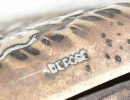 Szecessziós ezüst (Ag) cigarettatárca, jelzéssel, kis hiánnyal, nettó: 97 g