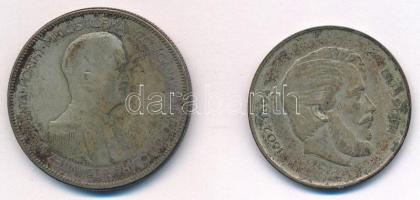 1930. 5P Ag "Horthy jobbra" + 1947. 5Ft Ag "Kossuth" T:F,VF paitna Adamo P8, F8.1