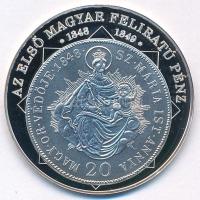 DN &quot;A magyar nemzet pénzérméi - Az első magyar feliratú pénz 1848-1849&quot; Ag emlékérem tanúsítvánnyal (10,37g/0.999/35mm) T:PP kis patina