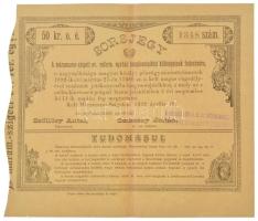 Máramarossziget 1892. A máramaros-szigeti ev. reform. egyház templomépítési költségeinek fedezésére sorsjegy 50kr értékben bélyegzésekkel T:XF / Hungary / Máramarossziget 1892. To cover the cost of building the church of the Lutheran Reformed Church in Máramarossziget lottery ticket in 50 Kreuzer value, with overprints C:XF