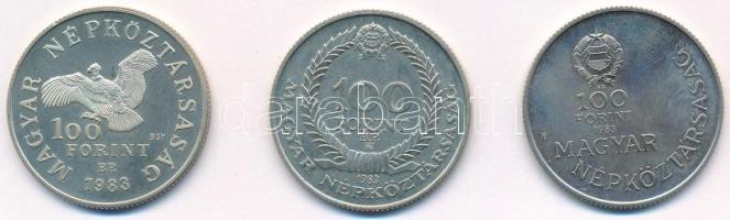 1983. 100Ft alpakka "Simon Bolivár" + 1983. 100Ft alpakka "Czóbel Béla" + 1983. ...