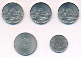 Vegyes: 1994. "Első választó" kétoldalas fém emlékérem (25mm) (3x) + 1967. 5Ft Cu-Ni-Zn &q...