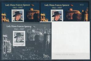 1997/18 Lady Diana Spencer 4 db-os emlékív garnitúra azonos sorszámmal (30.000) / souvenir sheet collection with 4 varieties