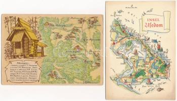 25 db MODERN térképes képeslap / 25 modern map motive postcards