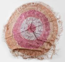 Antik fodros kerek terítő, jó állapotban, d: cca 100 cm