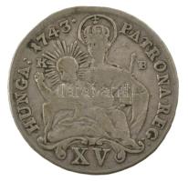 1743K-B 15kr Ag "Mária Terézia" (6,25g) T:VF,F Hungary 1743K-B 15 Kreuzer Ag "Maria T...