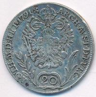 1791B 20kr Ag "II. Lipót" (6,63g) T:VF ph., patina Hungary 1791B 20 Kreuzer Ag "Leopo...
