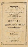 Pészachi imakönyv. Prága, 1875. Kiadói aranyozott egészvászon kötésben