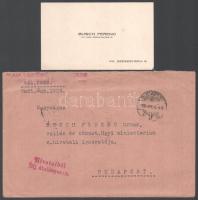 1928-1932 M. Kir. Hadimúzeum / M. Kir. Hadtörténelmi Múzeum gépelt adományt megköszönő levele Busch ...