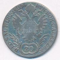 1809B 20kr Ag "I. Ferenc" T:F patina Hungary 1809B 20 Kreuzer Ag "Franz I" C:F p...