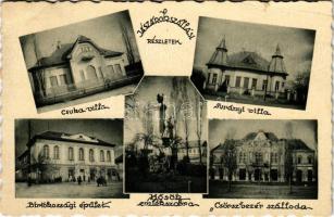 1944 Jászárokszállás, Csuka villa, Surányi villa, Birtokossági épület, Hősök szobra, emlékmű, Csörsz vezér szálloda (EB)