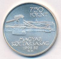 1998. 750Ft Ag "Budapest 125 éves" kapszulában T:BU patina 
Adamo EM149