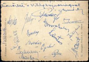 1954.VII.4. Az Aranycsapat tagjai által aláírt képeslap a svájci világbajnokság döntőjéről (NSZK-Mag...