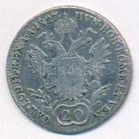 Ausztria 1827A 20kr Ag "I. Ferenc" T:VF patina. ph. Austria 1827A 20 Kreuzer Ag "Fran...