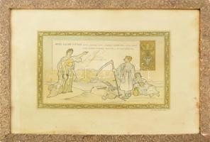 1911 Mezőgazdasági dícsérő oklevél litho oklevél üvegezett keretben. s: Prenoszil S. 46x60 cm