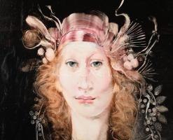 Szász Endre (1926-2003): Büszkeség és balítélet. Olaj, farostlemez, jelzett. Dekoratív fakeretben, b...