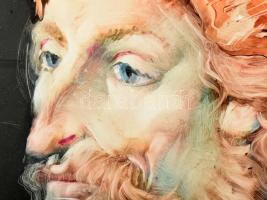 Szász Endre (1926-2003): Az Erő. Olaj, farostlemez, jelzett. Dekoratív fakeretben, 45x45 cm