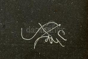 Szász Endre (1926-2003): Az Erő. Olaj, farostlemez, jelzett. Dekoratív fakeretben, 45x45 cm