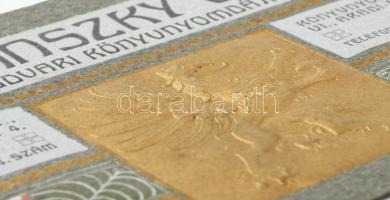 cca 1910-1920 Hornyánszky Viktor csász. és kir. udvari könyvnyomdája Budapest, dekoratív, dombornyom...