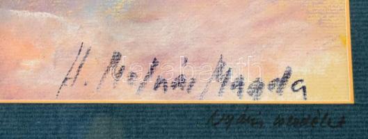 H. Molnár Magda (1935-2021): Nyári csendélet. Pasztell, papír, jelzett. Hátoldalán autográf feliratt...