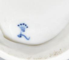 Antik porcelán kalamáris tapperrel, jelzéssel, porcelán betéttel, kopással, h: 12-20 cm